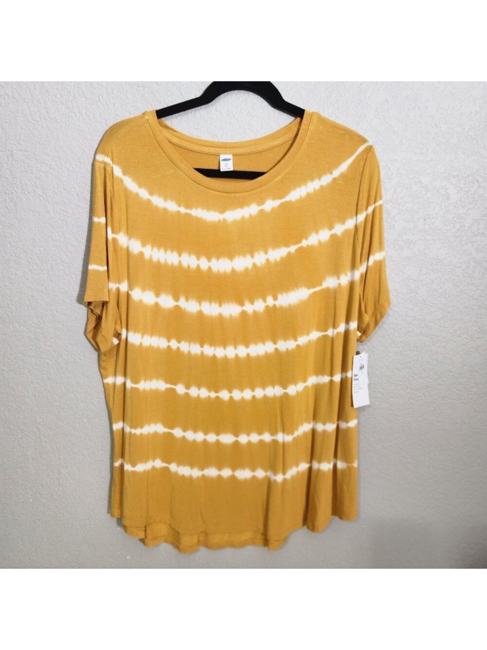Old Navy Blouse Tie-Dye Top XL Yellow Lightweight Relaxed Fit